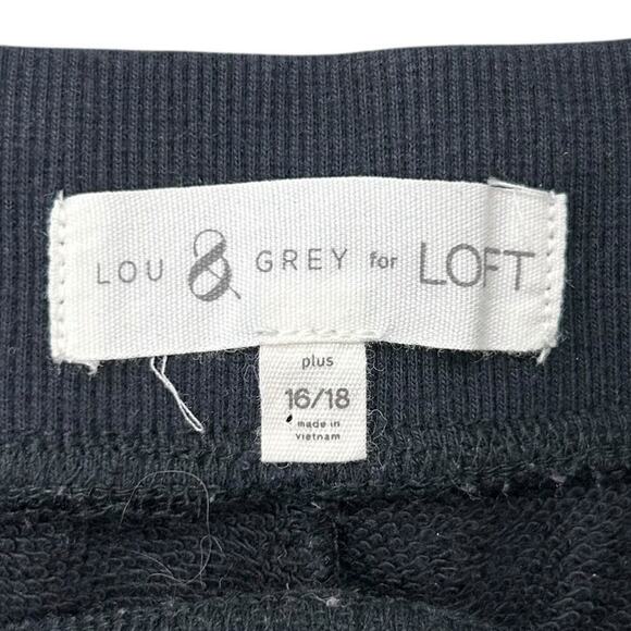 Lou & Grey for LOFT Black Multicolor Ski Terry Sweatpants Womens Plus 16 / 18 - Picture 3 of 7